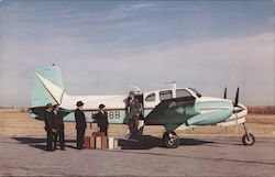 The 1960 Beechcraft Model H50 Twin Bonanza Aircraft Postcard Postcard Postcard