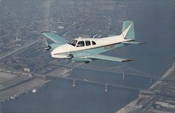 1960 Beechcraft Model H50 Twin-Bonanza Aircraft Postcard Postcard Postcard