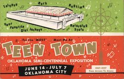 Teentown USA Oklahoma Semi-Centennial Exposition 1907-1957 Postcard