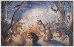 Bonfire Night by Molly Brett Multiple Animals Postcard Postcard Postcard