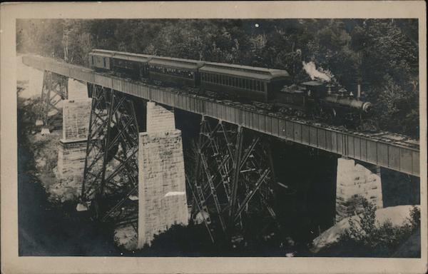 Train Going Over Bridge Railroad (Scenic)