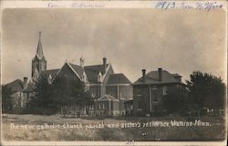 The new catholic church parish and sister's residence Watkins, MN Postcard Postcard Postcard