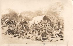 WWI-era soldiers at camp Postcard