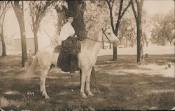 A Girl on Her Pony, Somewhere in Iowa Postcard