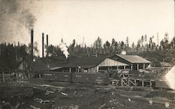 Lumber Mill, Great Northern Railway Trains, Railroad Postcard Postcard Postcard