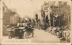 Car Driving Through Ruins Postcard