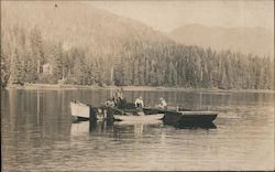 Rowboats on the Lake Postcard