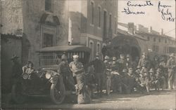 Soldiers in Genoa Italy 1918 Postcard