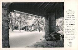 The Forest Home Auditorium Porch and Wishing Well, Forest Home Christian Conference Grounds Postcard