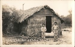 Shack & Boys in the Rio Grand Valley Texas Postcard Postcard Postcard