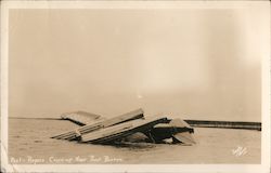 1935 Will Rogers Wiley Post Airplane Crash near Point Barrow Alaska Postcard