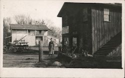 Tradesman outside Shop Postcard