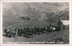 Carribo Freight Wagon and Team Near Ashcroft in 1890s Postcard