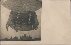 Studio Photo: Men in Hot Air Balloon Postcard Postcard Postcard