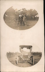 Vignette: Children & Old Car Postcard