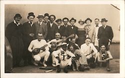 Large Group of People and Musicians Performers & Groups Postcard Postcard Postcard