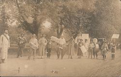 Old Time Marching Band Dressed in Costumes Postcard