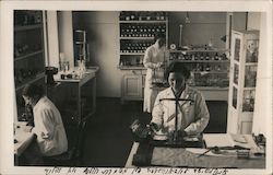 Women working in a laboratory Postcard