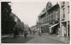 European City Street, Scale, Shops Buildings Postcard Postcard Postcard