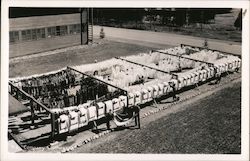 Company Clothesline - WWII Barracks - Soldiers Folding a Blanket Postcard