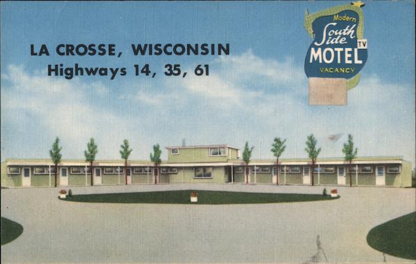 South Side Motel, La Crosse, Wisconsin Postcard