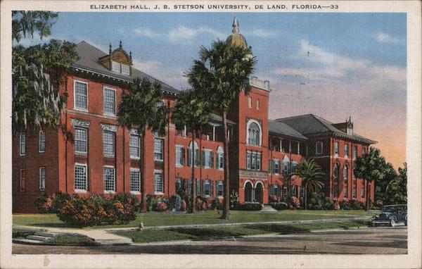 Elizabeth Hall, J.B. Stetson University DeLand, FL Postcard