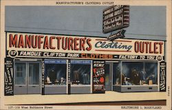 Manufacturer's Clothing Outlet Baltimore, MD Postcard Postcard Postcard