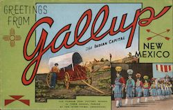 Greeting from Gallup, the Indian Capital New Mexico Postcard Postcard Postcard