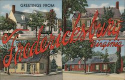 Greetings from Fredericksburg, Virginia Postcard