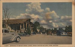 Entrance to Bright Angel Lodge, Grand Canyon National Park Postcard