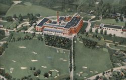 Aerial View of Moor (Mud Baths) Hotel, Showing Part of Golf Course & Grounds Postcard