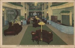 Lobby, Showing Mezzanine Floor, Morrison Hotel Postcard