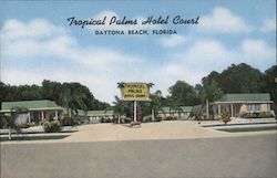 Tropical Palms Hotel Court Postcard