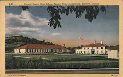 Prescott Senior High School, Pioneer Home in Distance Postcard