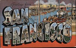 Greetings from San Francisco - Fisherman's Wharf Postcard