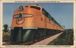 Streamliner "400" - Chicago and North Western Line Postcard