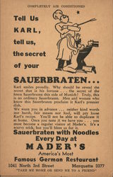 Mader's Sauerbraten Postcard