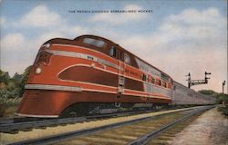 Peoria-Chicago Streamlined Rocket Postcard