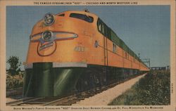 The Famous Streamliner "400" - Chicago and North Western Line Postcard