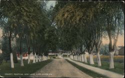 County Hospital and Lake Postcard