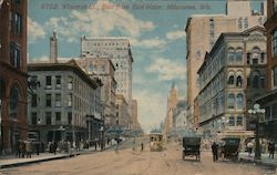 Wisconsin St., East from East Water Milwaukee, WI Postcard Postcard Postcard