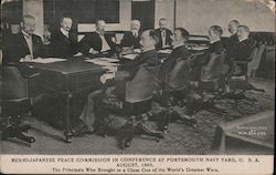 Russo-Japanese Peace Commission in Conference at Portsmouth Navy Yard, USA, August, 1905 Kittery, ME Postcard Postcard Postcard