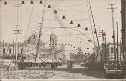 Fourth of July Decorations, Electric Tower, Market Street Postcard