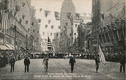 Men Carry Largest Flag in the World, Portola Festival Parade 1909 San Francisco, CA Postcard Postcard Postcard