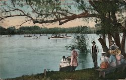 Boating on the San Joaquin River near Fresno California Postcard Postcard Postcard