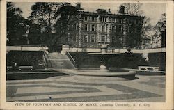 View of Fountain and School of Mines, Columbia University New York, NY Postcard Postcard Postcard