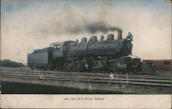 Locomotive 1800 On It's Way West Postcard