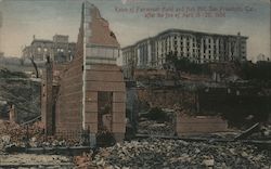 Ruins of Fairmont Hotel and Nob Hill, after the fire of April 18-20, 1906 San Francisco, CA 1906 San Francisco Earthquake Postca Postcard