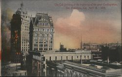 The Call Building at the Beginning of the Great Conflagration, April 18, 1906 Postcard