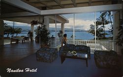 Naniloa Hotel Looking Out Of The Naniloa Lobby Across Hilo Bay Postcard